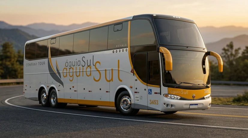 Ônibus Low Driver da Águia Sul Turismo